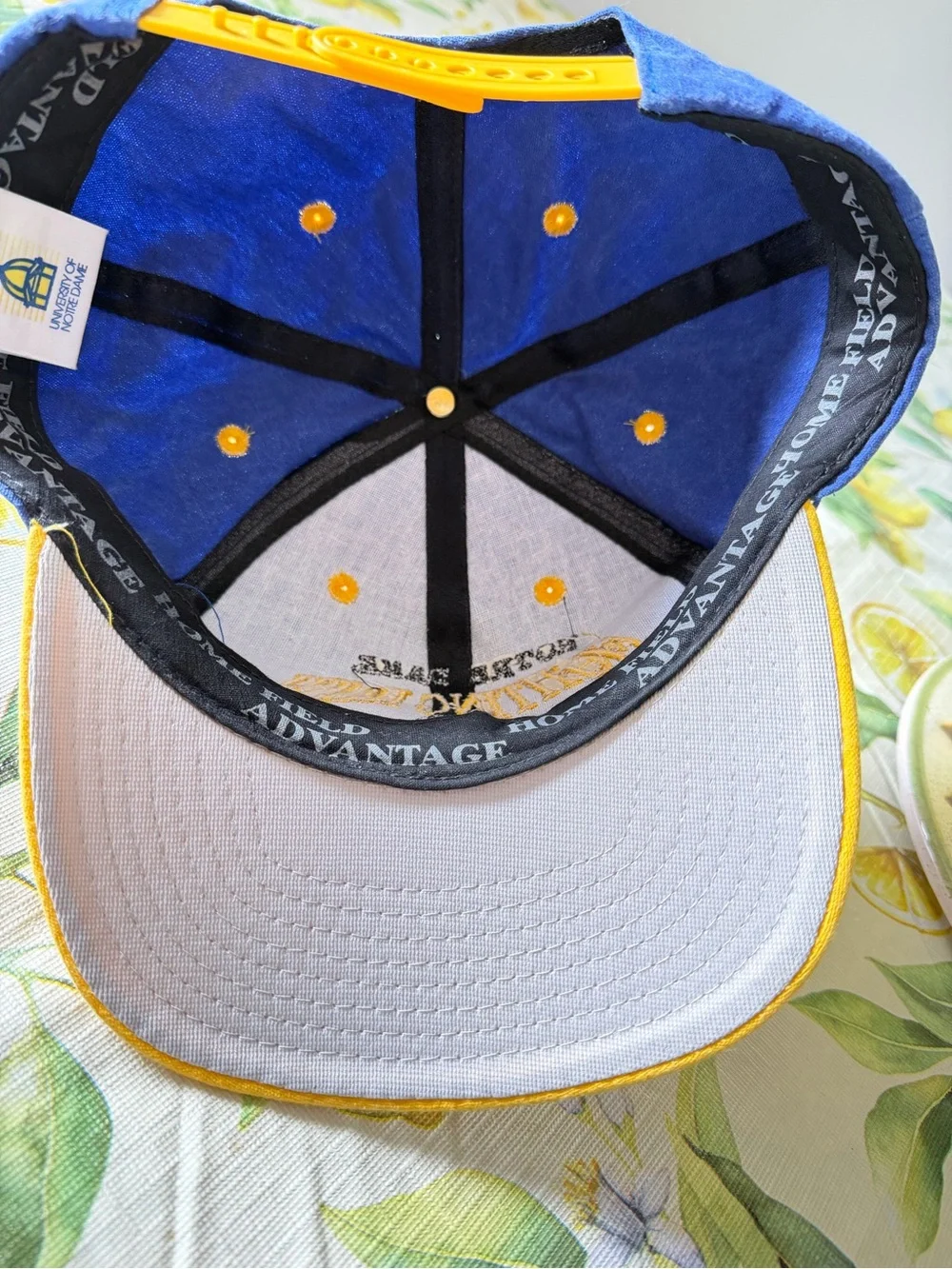 Vintage 90s Fighting Irish Blue and Yellow Baseball Cap
